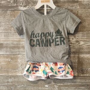 4T 'Happy Camper' shorts and t-shirt set